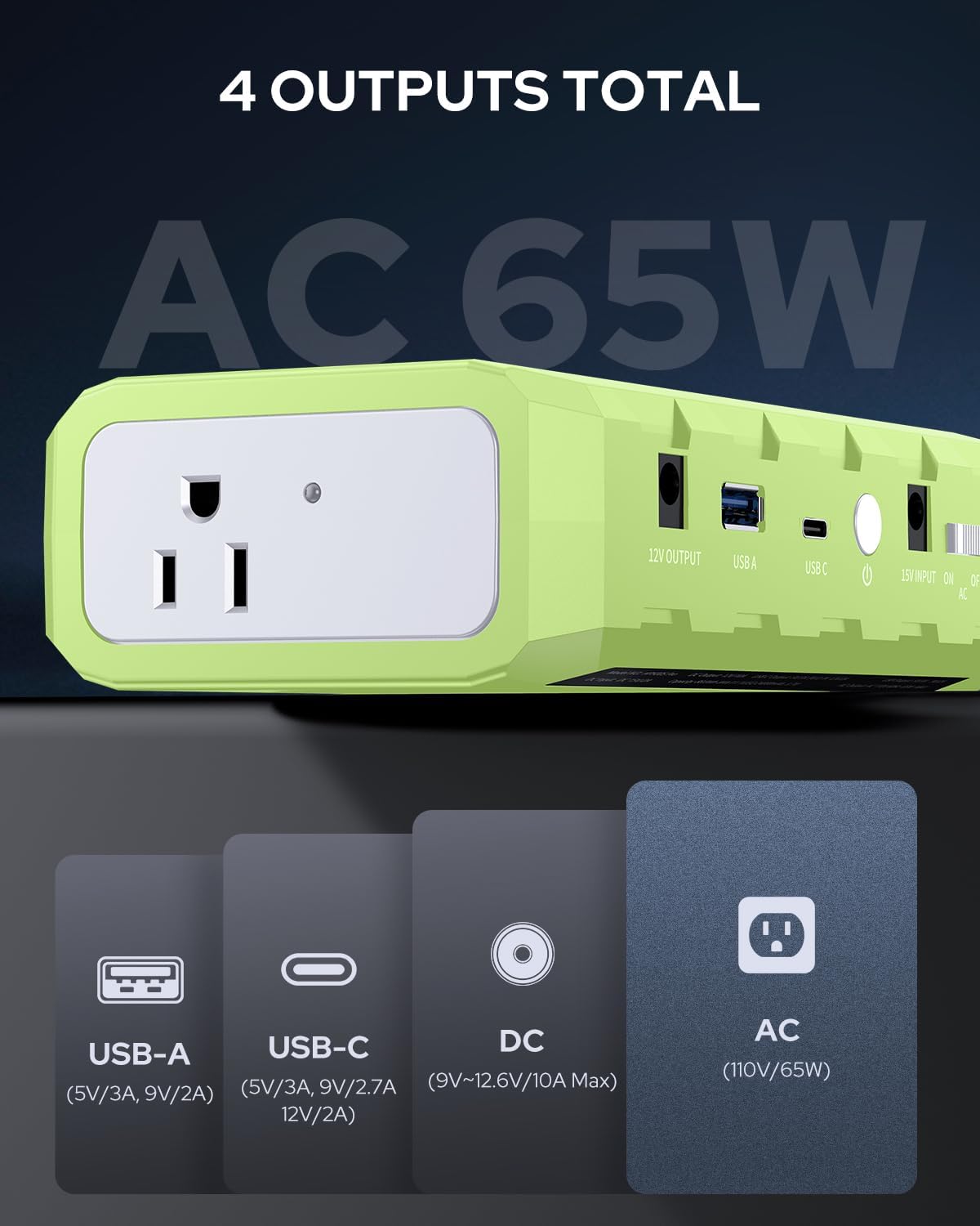 Apowking Power Bank with AC Outlet,65W Portable Laptop Battery Bank Fast Charging,88.8Wh/24000mah Power Station for Outdoor Camping PowerBank Travel Home Power Backup