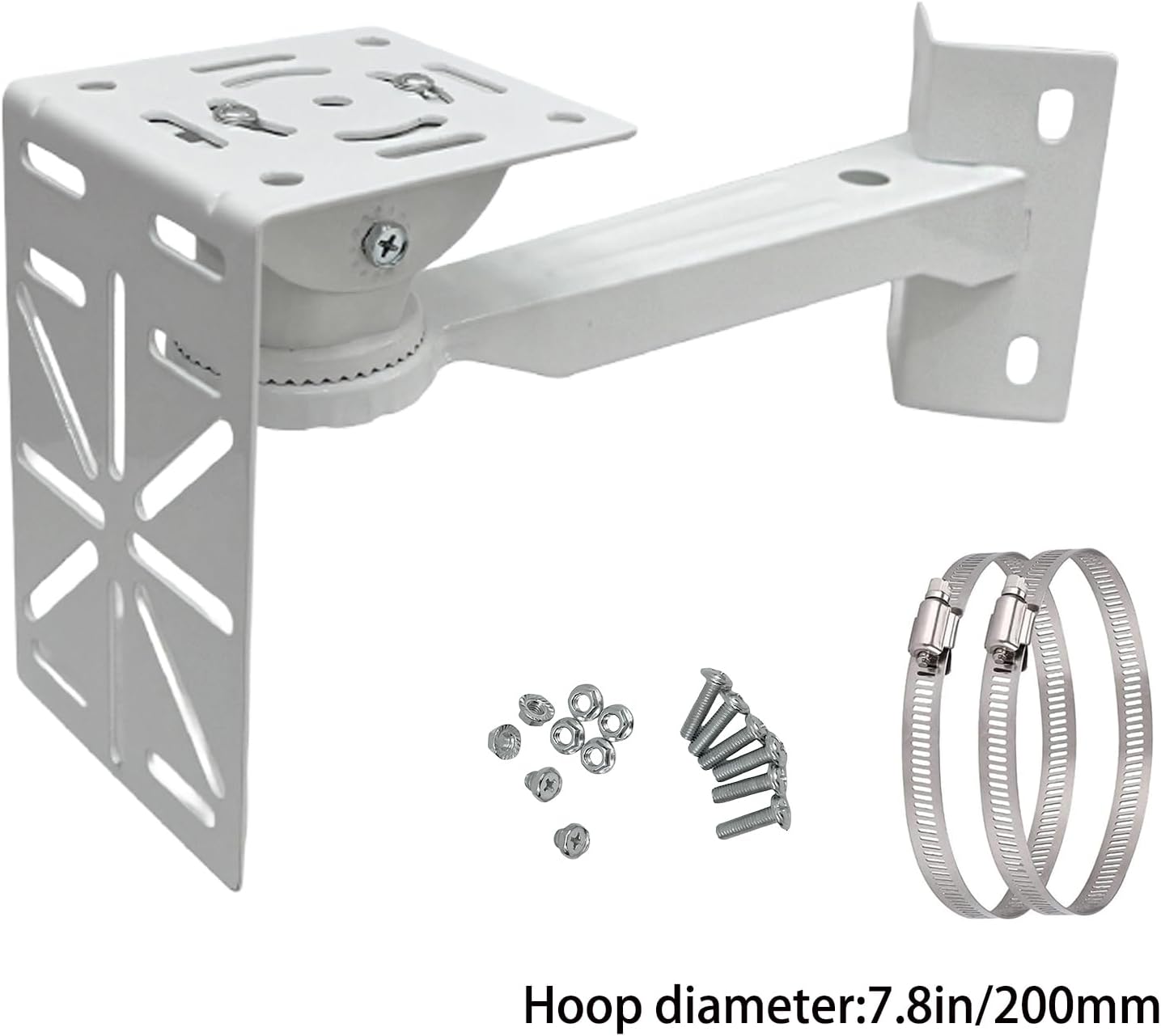 L-Shape Dome Camera Bracket, Wall Ceiling Mount for Security Dome Cameras, Wall Mount,Corner (Vertical Pole Bracket+Hoop 7.8 in )