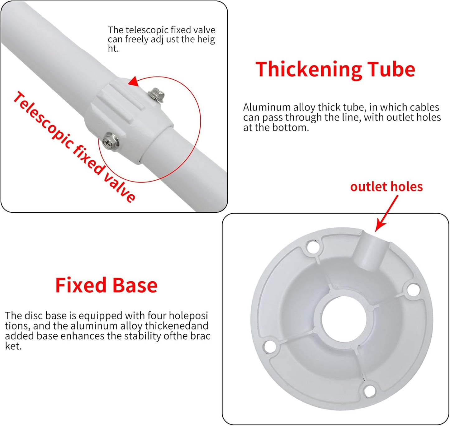 L-Shape Dome Camera Bracket, Wall Ceiling Mount for Security Dome Cameras, Wall Mount (L-DGNP+38-59)