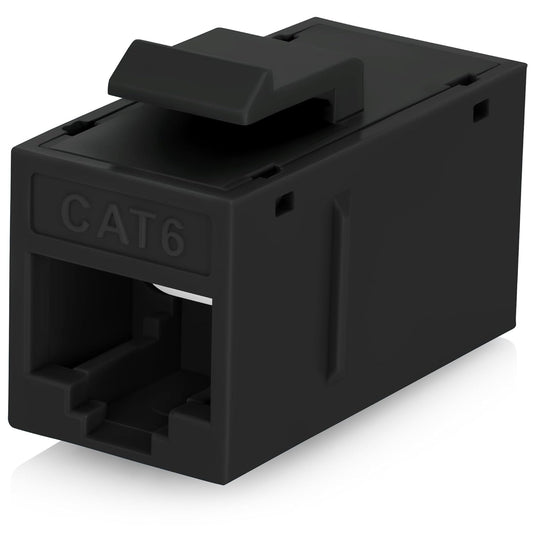 Everest RJ45 CAT6 Keystone Coupler (48-Pack) - Black Ethernet Connectors