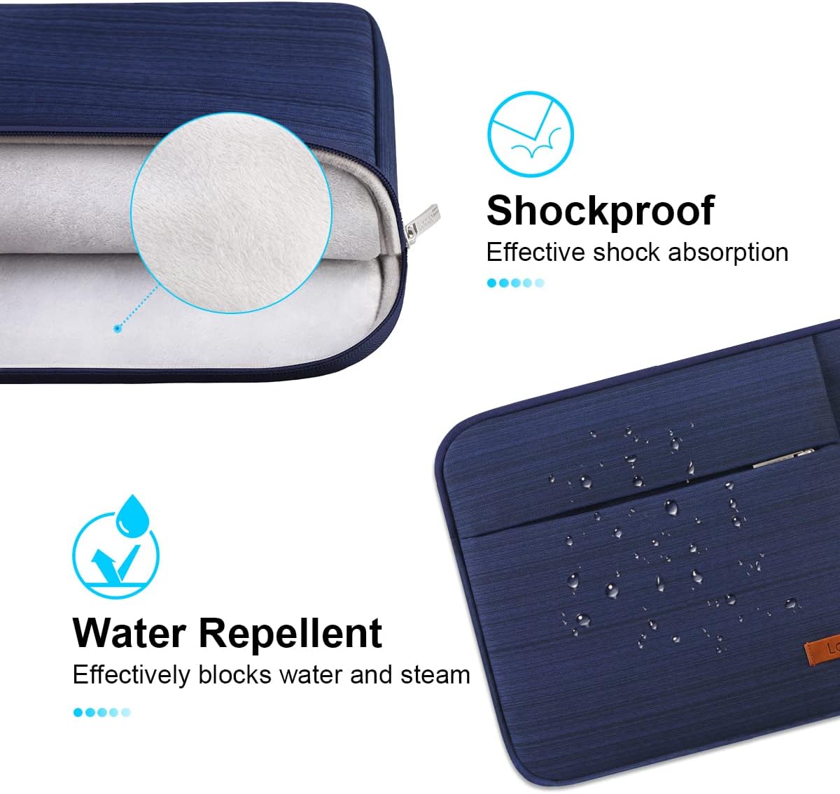 Lacdo 14 Inch Laptop Sleeve Case Computer Bag for HP Lenovo Dell ASUS Acer Chromebook 14 / HP Stream 14 / Dell Inspiron 14 / Lenovo IdeaPad 14 / Acer Spin 3 / ASUS ZenBook 14, Water-Resistant, Blue