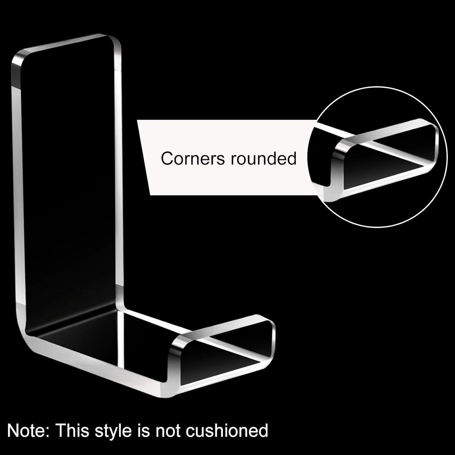 Weewooday 4 Pieces Headphone Hanger Holder Desk Adhesive Headphone Hook Wall Mount Headset Stand Acrylic Holder with Glues for General Purpose Game Earphone(Clear)