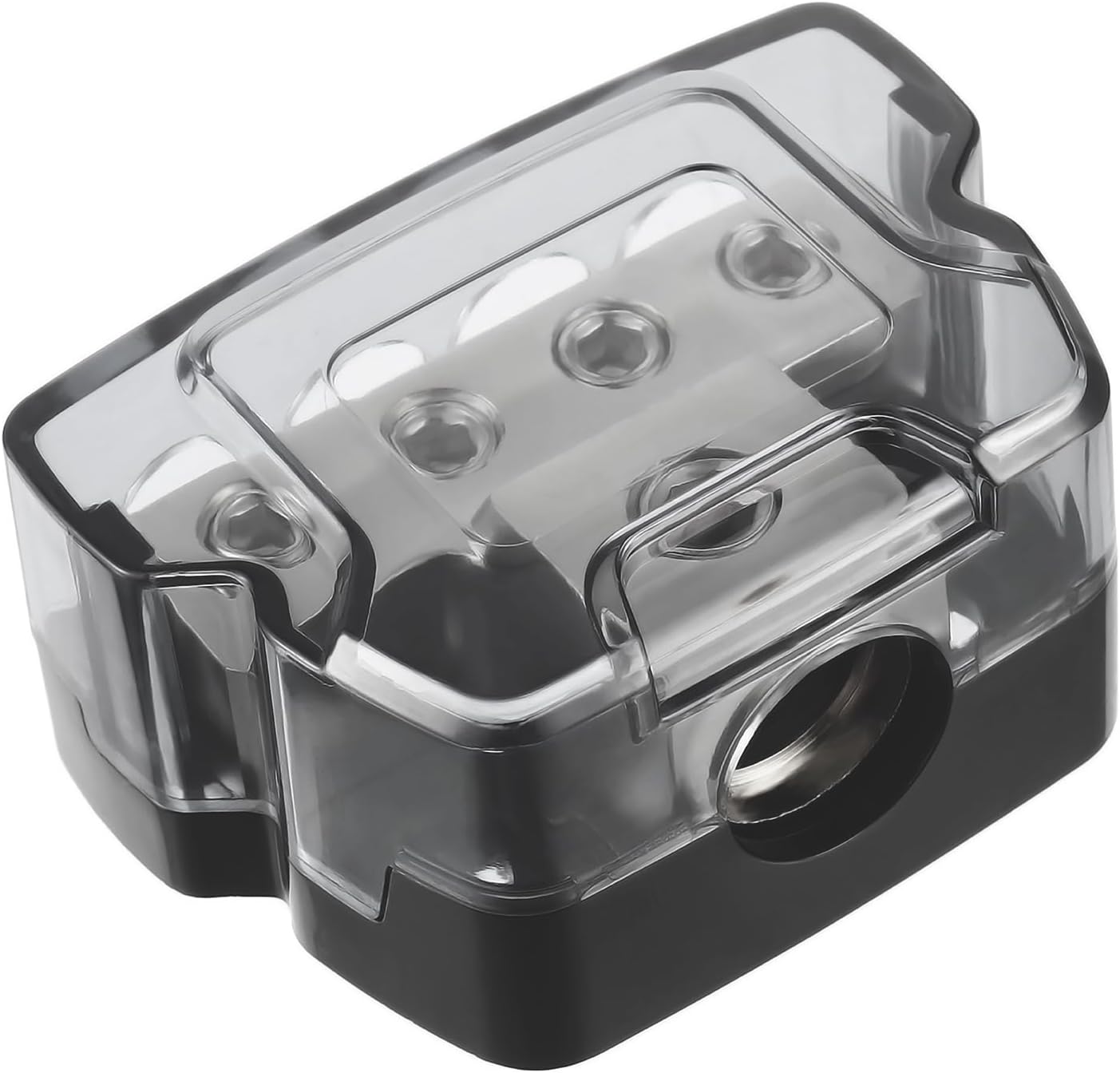 BOJACK 4 Way Power Distribution Connecting Block 1x0/2/4 Gauge Input 2x4/8 Gauge Output Power Distribution Block for Car Amplifier Audio Splitter