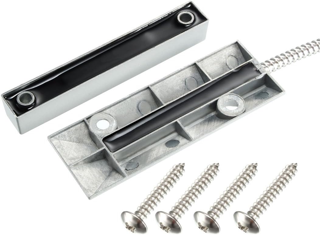 uxcell Rolling Door Contact Magnetic Reed Switch Alarm with 2 Wires for N.O. Applications OC-55