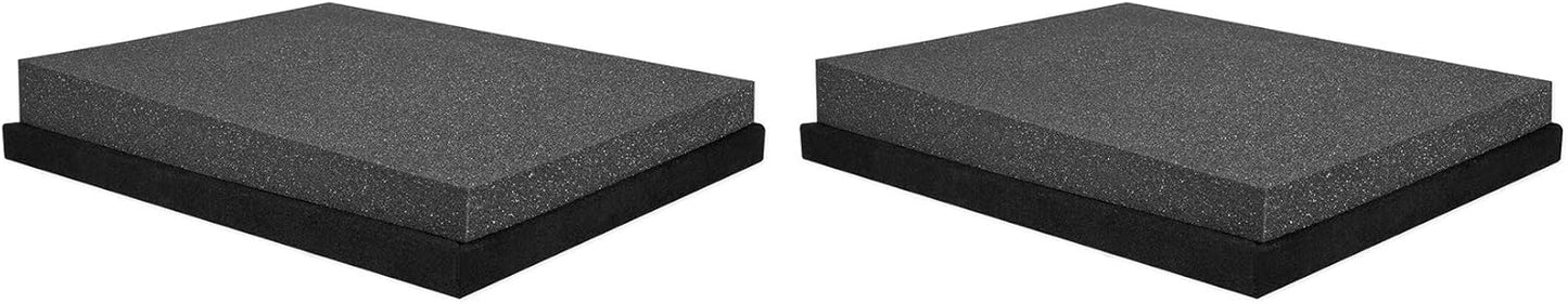 Rockville Pair Iso-8 Studio Monitor Isolation Pads for 8" Speakers, High-Density Acoustic Foam, Angle Adjustable, Reduces Vibrations, for Home Studio Recording Monitors