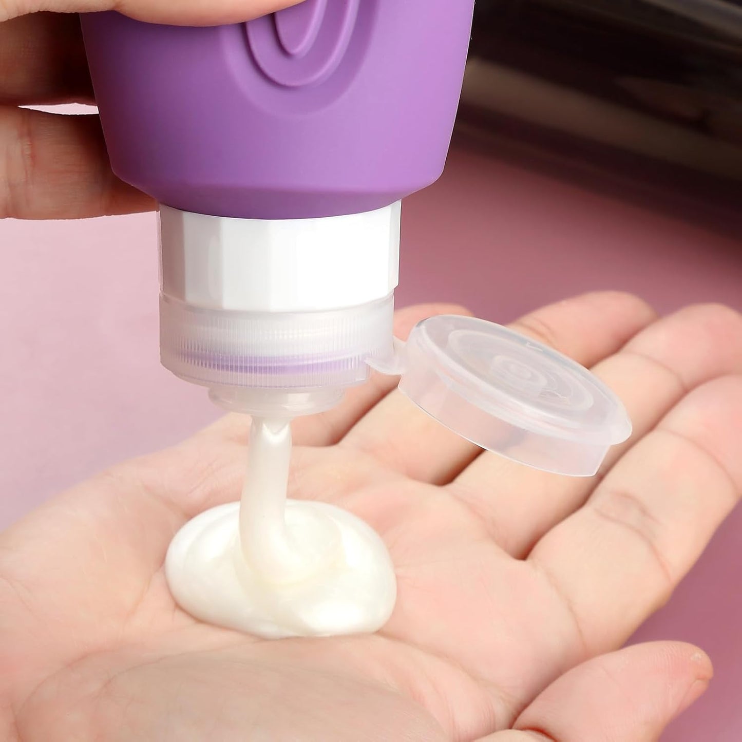 Travel Bottles for Toiletries, Large 6oz Oversize Containers, BPA Free Leak Proof Tubs Refillable Liquid Traveler Accessories with Toiletry Bag for Cometic Shampoo and Lotion Soap (4 Pack)