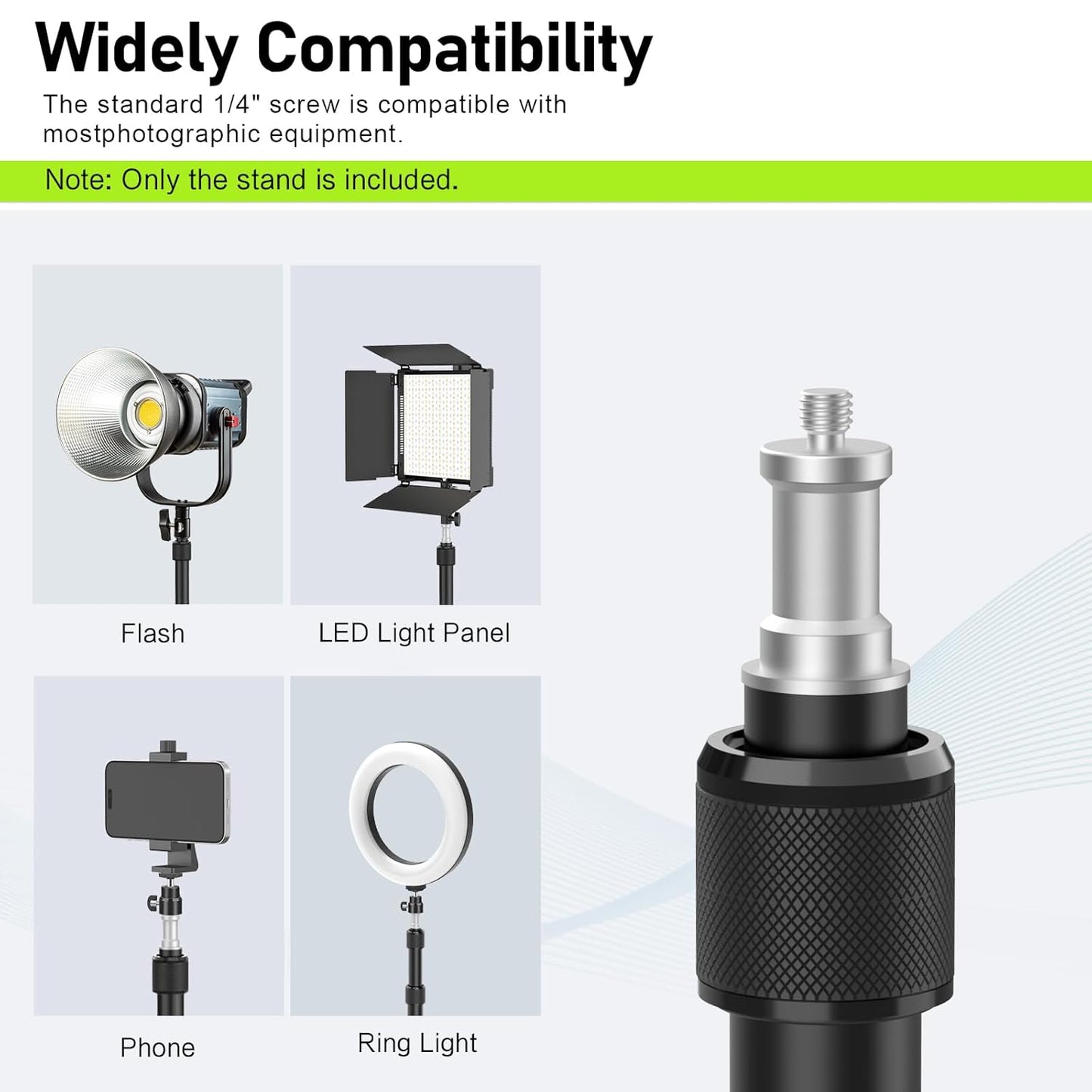 2 Pack Desk Mount with 1/4" & 3/8" Screws, Ball Head, 17-41" Adjustable Aluminum Stand, for DSLR & Ring Light