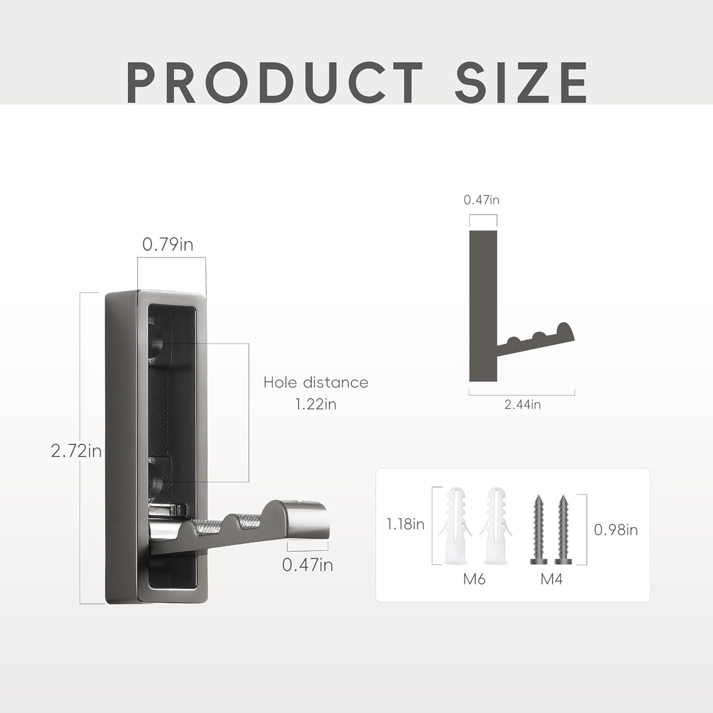 Folding Wall Hooks,4 Pack Rustproof Zinc Alloy Folding Coat Hooks,Heavy Duty Foldable Gold Wall Hooks for Hanging Clothes,Hat,Towel,Bathrobe,Key,Bag,Backpack (Gray)