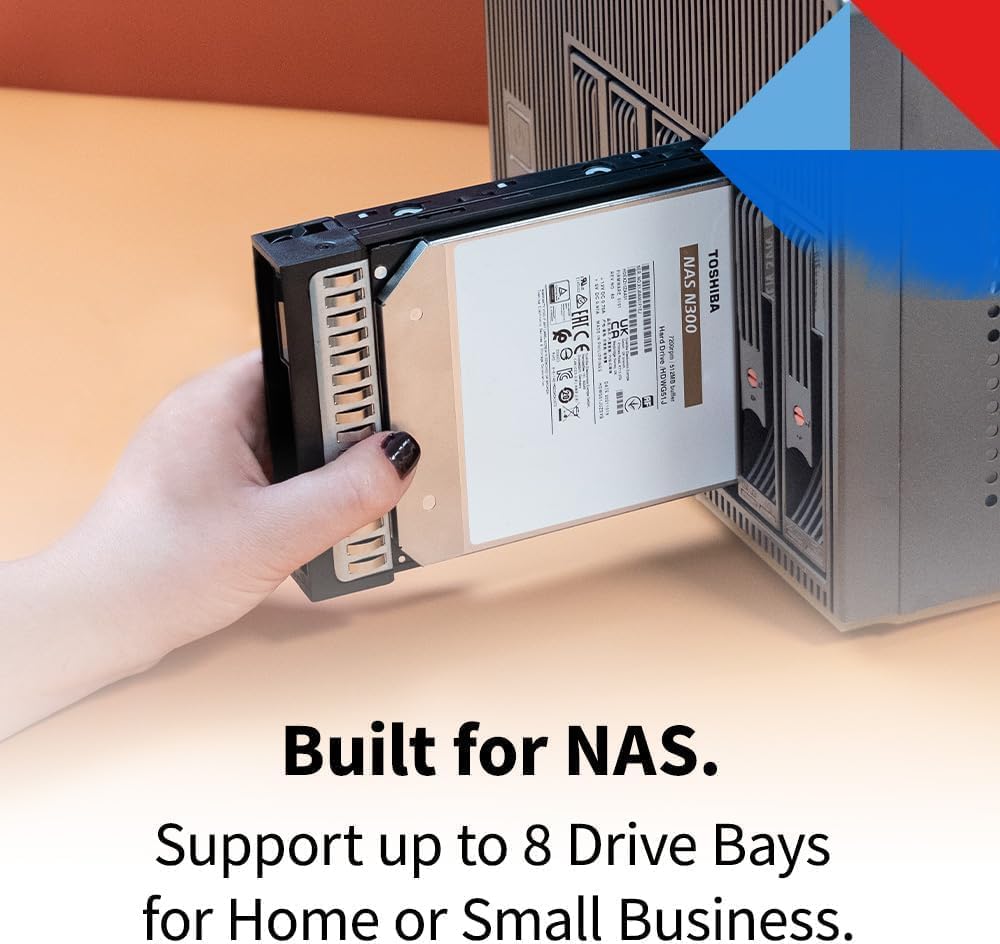 Toshiba N300 14TB NAS 3.5-Inch Internal Hard Drive - CMR SATA 6 Gb/s 7200 RPM 512 MB Cache - HDWG51EXZSTA