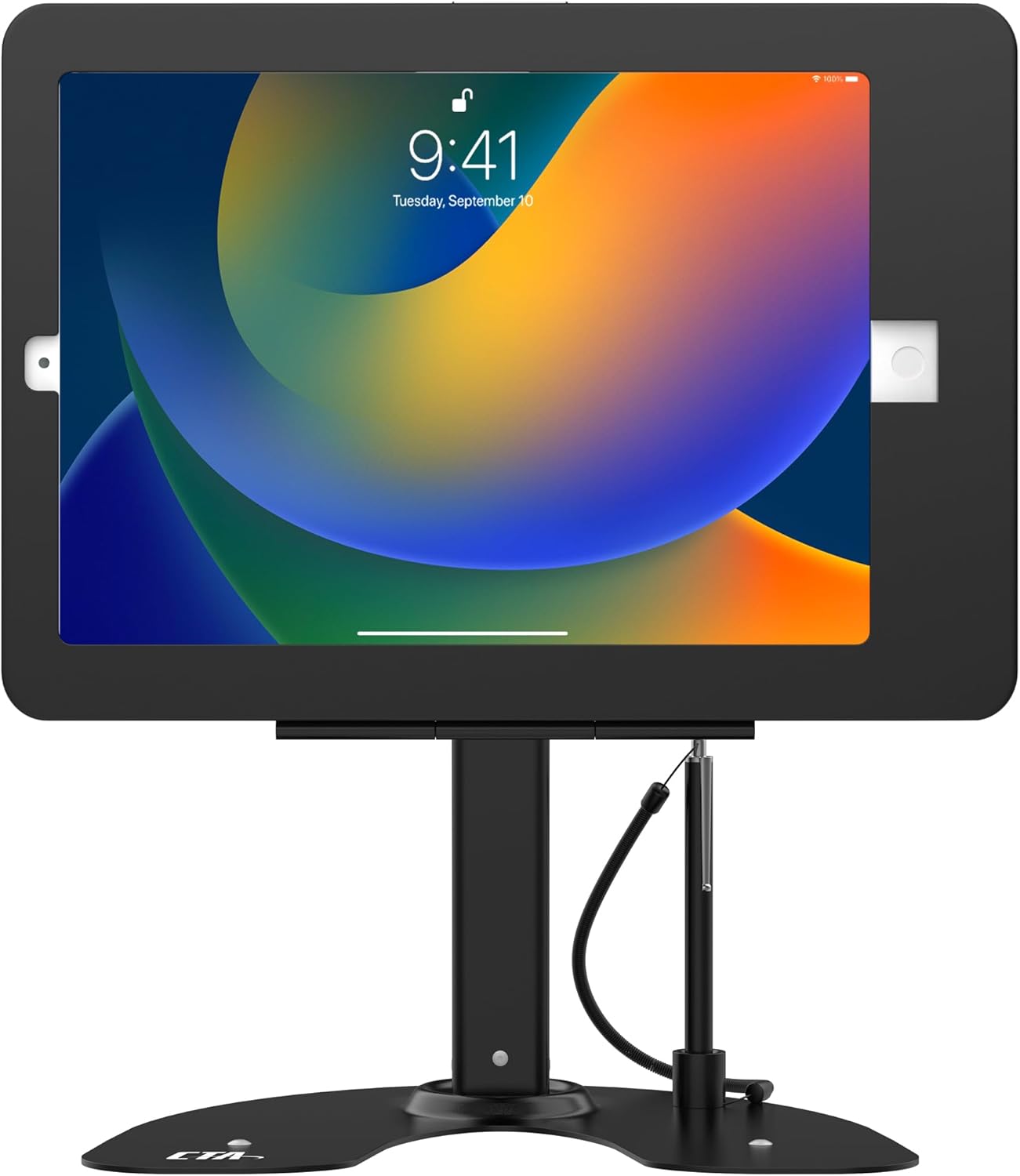 Dual Kiosk Stand – CTA Dual Security Kiosk Stand with Locking Case, Cable, and 360-Degree Rotating Base – Compatible with iPad 7th/ 8th/ 9th Gen 10.2-inch, iPad Air 4, (PAD-ASKB10) – Black