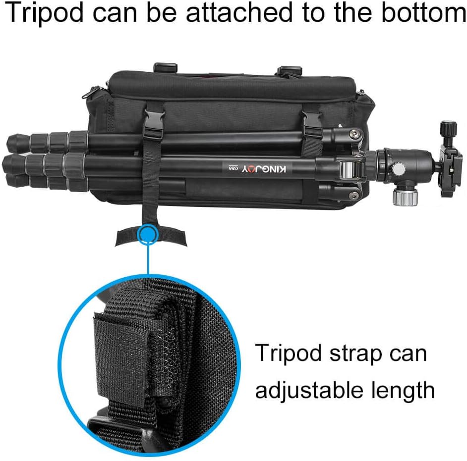 CADeN Camera Bag Case Shoulder Messenger Bag with Tripod Holder Compatible for Nikon, Canon, Sony, DSLR SLR Mirrorless Cameras Waterproof (Black, Small)