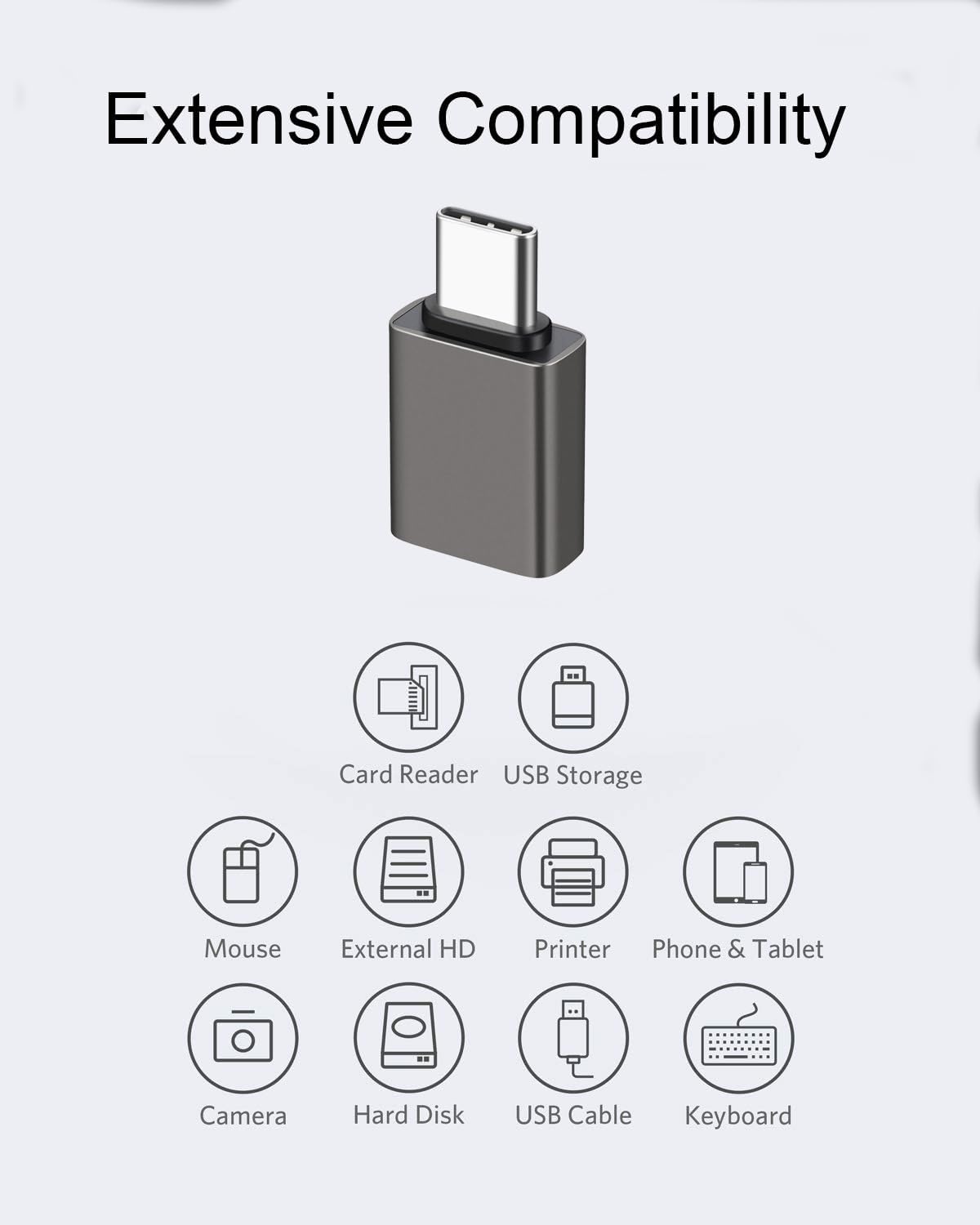 USB C Male to USB A Female OTG Adapter (3 Pack),USB 3.2 GEN2 10Gbps High-Speed Data PD 60W Fast Charging for iMac,MacBook Pro/Air,iPhone 16 15,iPad,Microsoft Surface,Samsung Galaxy S24/23/22,etc.