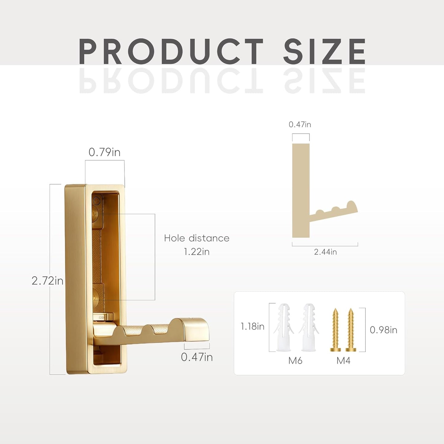 Folding Wall Hooks,4 Pack Rustproof Zinc Alloy Folding Coat Hooks,Heavy Duty Foldable Gold Wall Hooks for Hanging Clothes,Hat,Towel,Bathrobe,Key,Bag,Backpack (Gold)