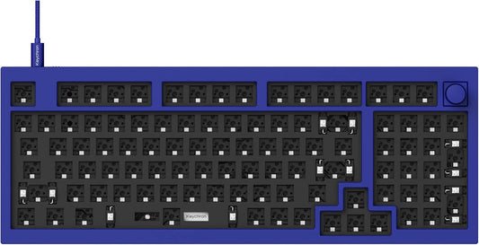 Keychron Q5 96% Layout Hot-Swappable Wired Custom Mechanical Keyboard Knob Barebone Version, QMK/VIA Programmable Macro, Full Aluminum, RGB Backlight, Double Gasket DIY Kit for Linux Mac Windows-Blue