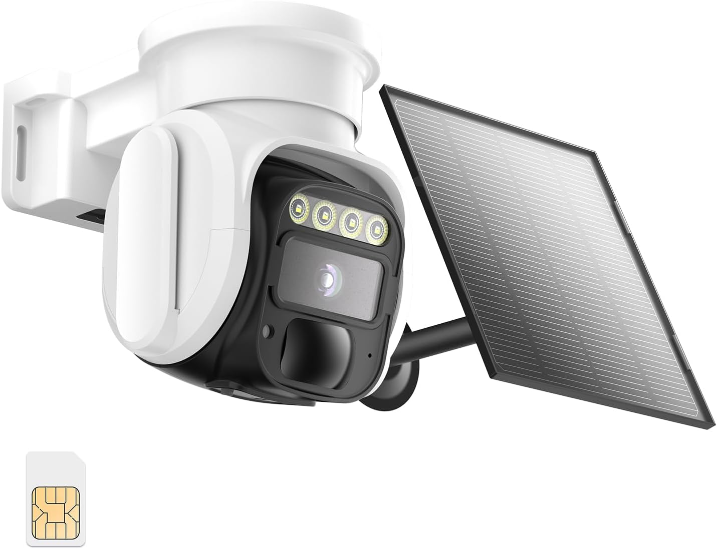 4G LTE Cellular Security Camera,No WiFi Solar Powered Wireless Camera Outdoor with SIM Card & Unlimited Data Plan, Remote Control, Pan Tilt,2K HD Night Vision, 2-Way Talk,Motion Detection