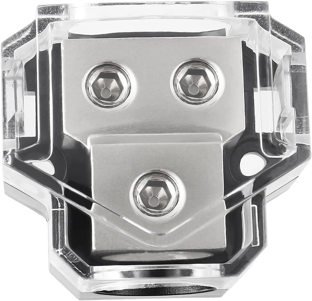 BOJACK 2 Way Power Distribution Connecting Block 1x0/2/4 Gauge Input 2x4/8 Gauge Output Power Distribution Block for Car Amplifier Audio Splitter