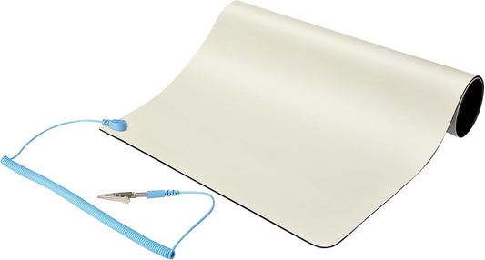 StarTech.com Anti Static Mat, ESD Mat for Electronics Repair, Anti Static Table/Desk Mat w/Detachable Grounding Wire, ANSI/ESD S 4.1, Flexible Thermoplastic Work Pad, 11x18in, TAA