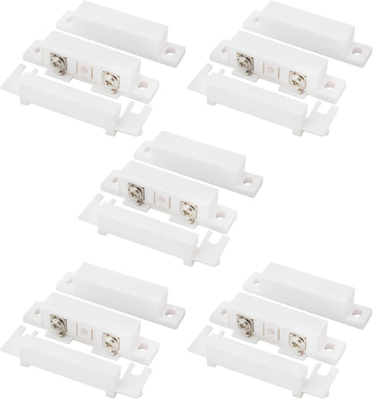 5Pcs Magnetic Reed Switch Wired Surface Mount Normally Open NO Contact Sensor Alarm Magnetic Door Switch with 2 Wires, PVC, MC-31