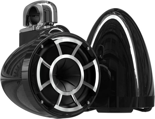 wet sounds Rev 8 Black V2 Revolution Series 8" Black Tower Speakers w/Fixed Clamp