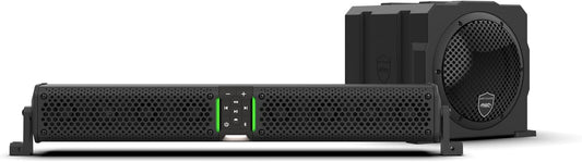 wet sounds Package - Black Stealth XT-6, 6 Speaker High Powered Sound Bar w/Remote and AS-10 10" 500 Watt Powered Stealth Subwoofer