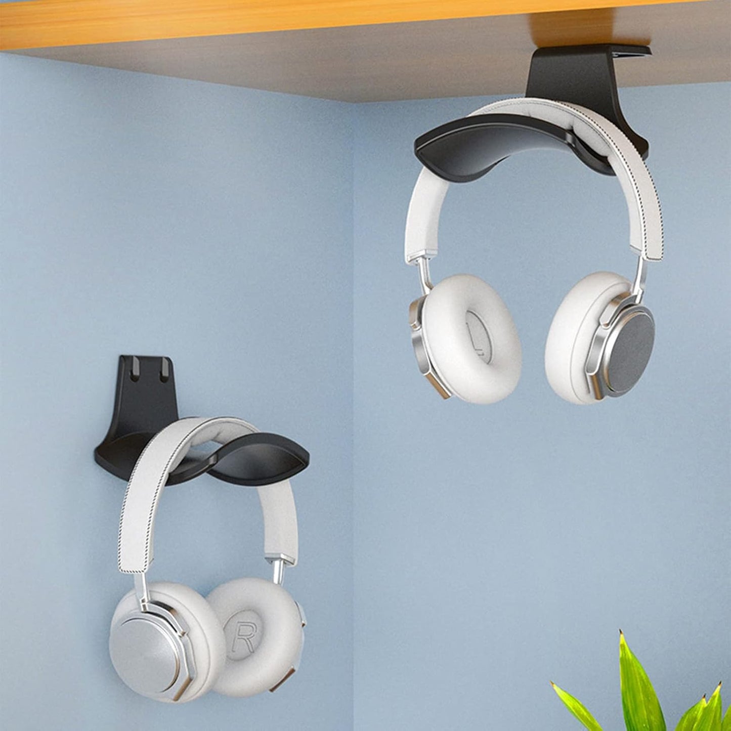 2-Pack Never Fall Headphone Hooks Hanger Wall Mount, Headset Holder Stand for Universal Gaming Headset Airpods Max Sony Bose Beats, Strong Adhesive by Screws