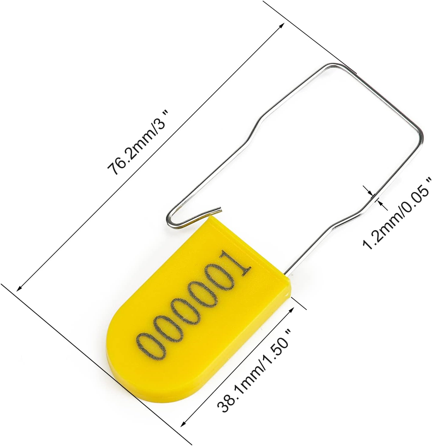 100PCS Plastic Padlock Security Seals Metal Wire Padlocks Electric Meter Seal Disposable Anti-Tamper Lock Numbered Anti Tamper Tag Hasps Yellow