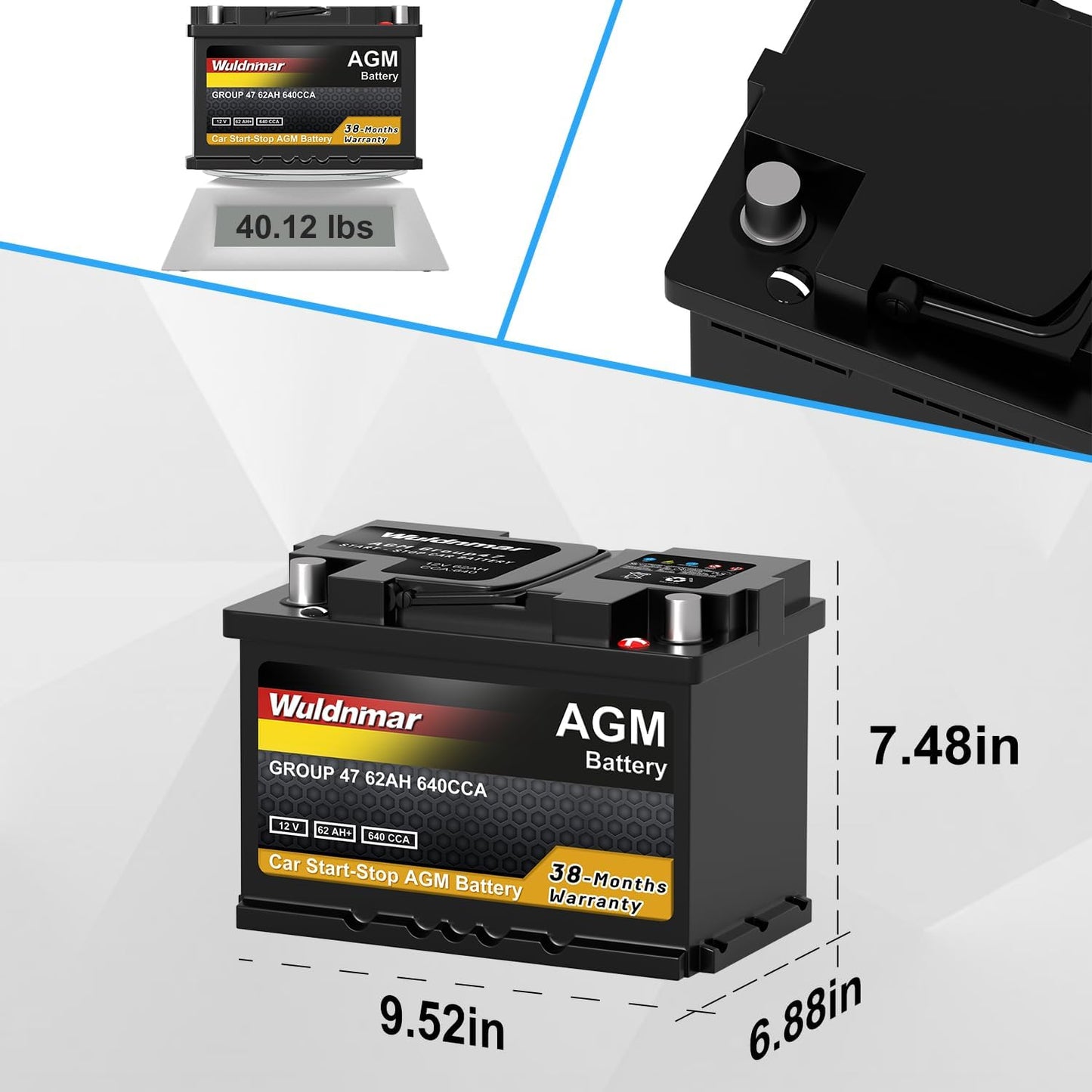 G47 12V Automotive Lead-Acid Battery – Superior Starting Power, Perfect for Standard Vehicles