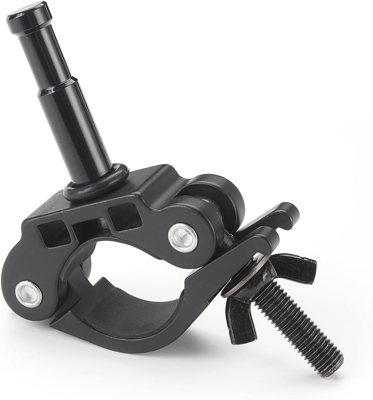 PHOCUS Half Coupler Clamp with 5/8" Baby Pin, Heavy Duty Truss Clamp on Round Tube for Supporting Photography Video Light Studio LED Ring Light (Clamp Range: 40-50mm)