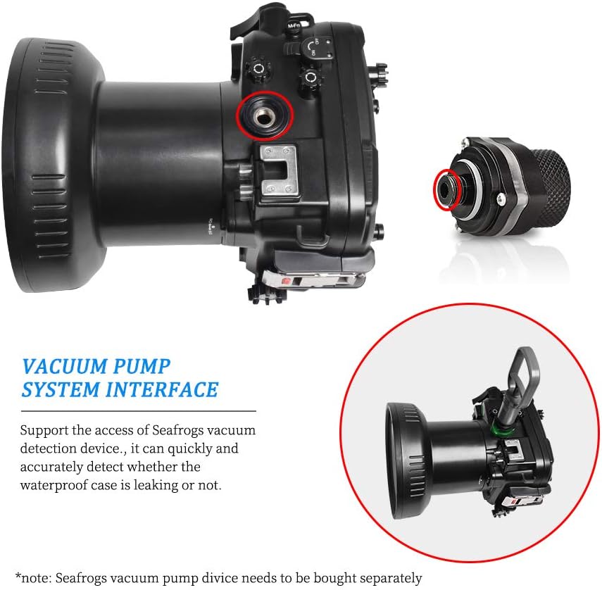 Sea frogs Underwater Camera Case Compatible with Canon EOS M6 Mark II 100MM IPX8 40m/130ft Maximum Diving Depth Waterproof Camera Housing for Diving, Surfing, Rowing, Skiing