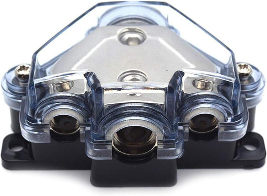 1pc Distribution Block 1 in 3 Ways Out Power Distribution Block Car Audio 1x4 Gauge Input 3x8 Gauge Output Ground Distribution Block for Automotive
