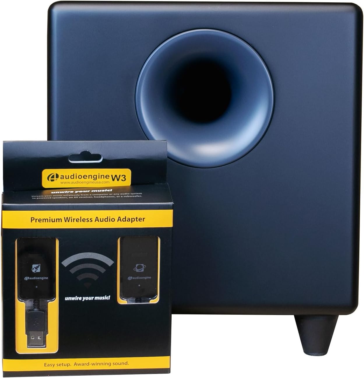Audioengine S8 250W Wireless Subwoofer Kit with Built-in Amplifier (Wireless Kit, Black)