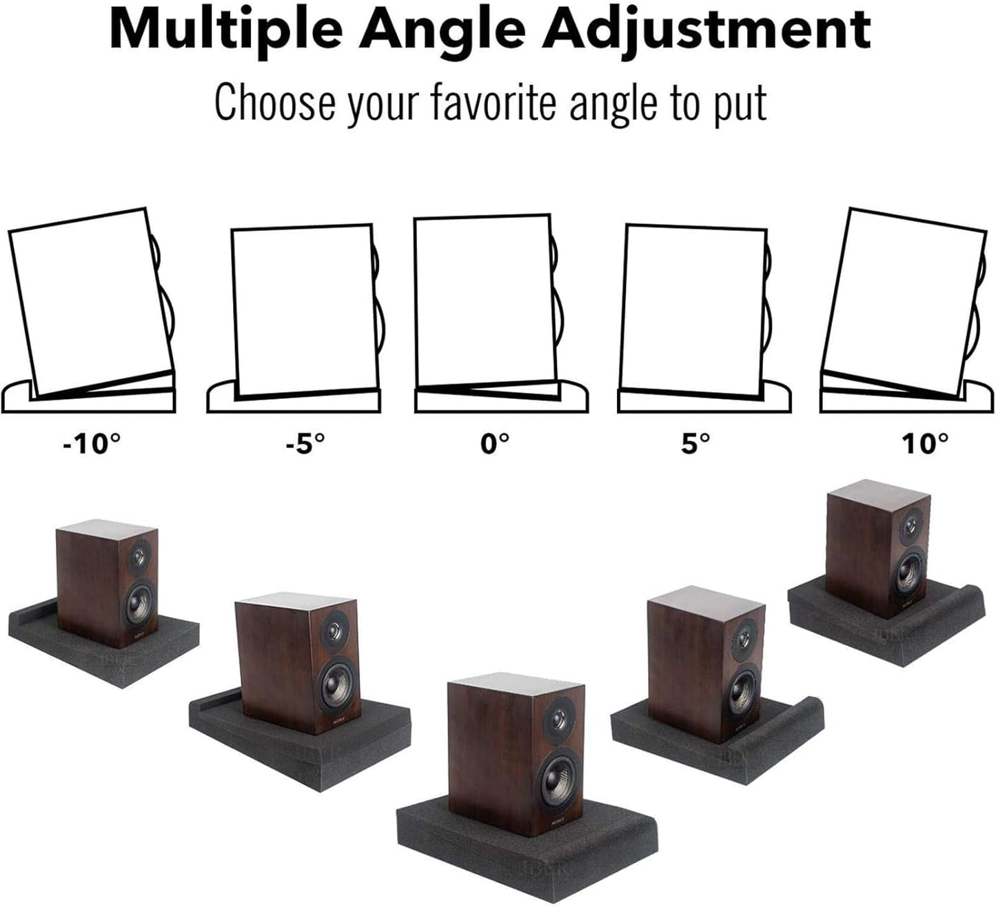 JBER 2 Pack Acoustic Isolation Pads, Studio Monitor Speaker Isolation Foam Pads, High Density Acoustic Foam Suitable for 6-8 Inch Speakers for Sound Improvement Prevent Vibrations (13 * 10.65 * 1.8")