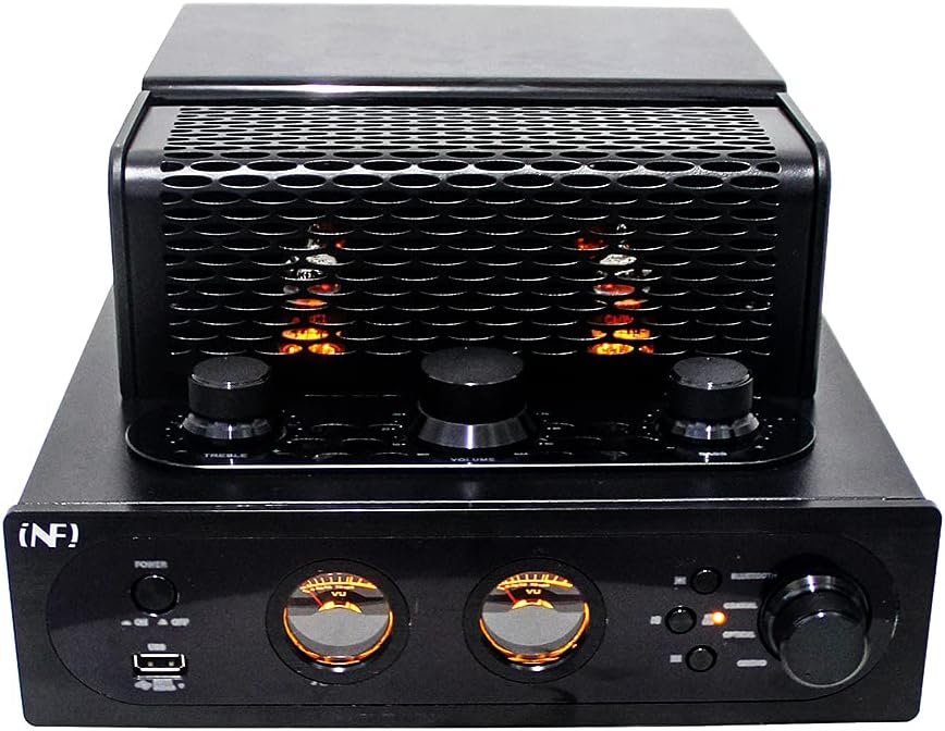 INFI Audio Hybrid Class AB Tube Amplifier 6N3 Power Amp with Bluetooth Home Audio HiFi Stereo Receiver Integrated Amp AUX Bluetooth USB Charger Optical Coaxial Sub-Out