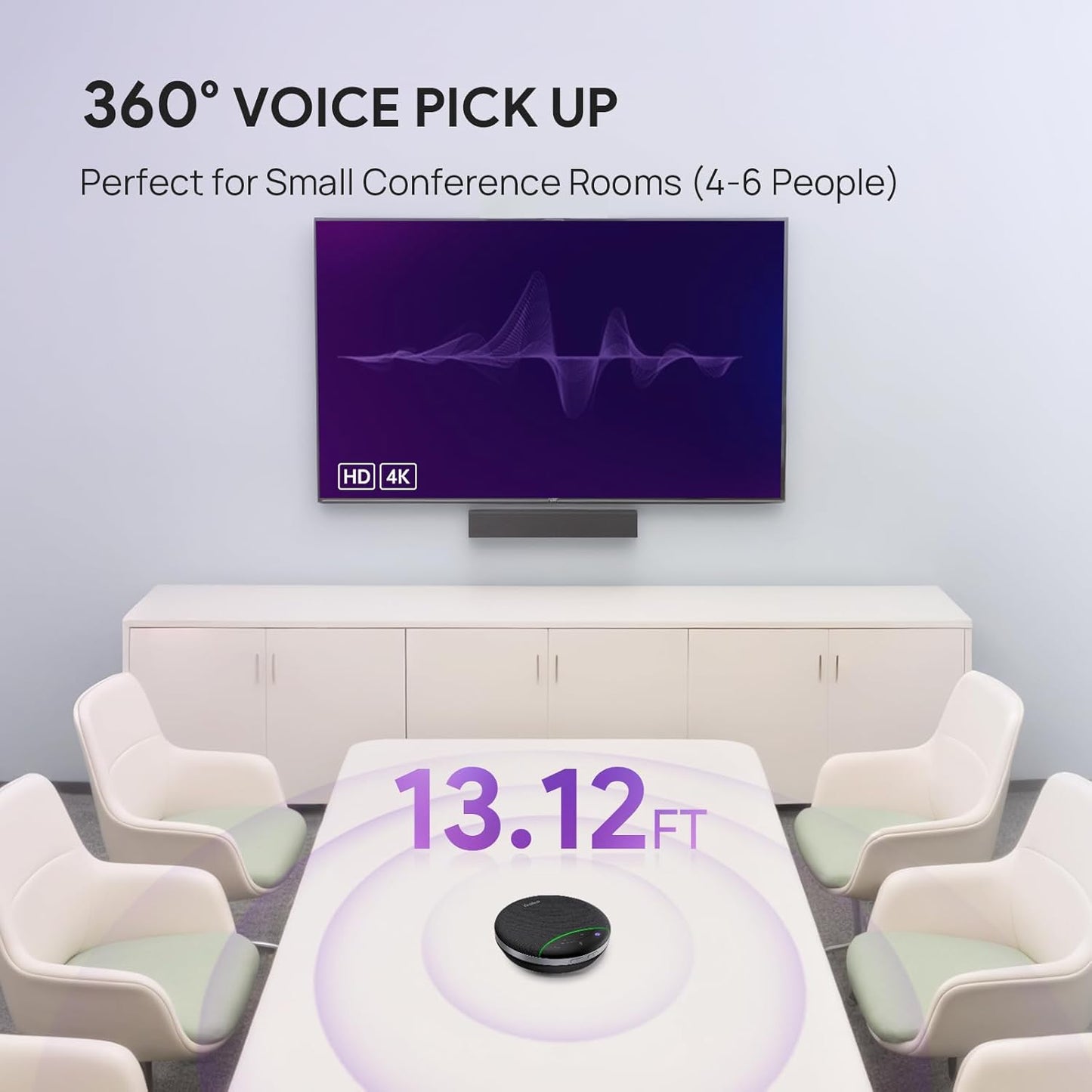 Yealink SP92 Bluetooth Speakerphone USB Conference Speakers and Microphone Teams Certified Full-Duplex Noise Reduction 360° Voice Pickup for Small Meeting Room