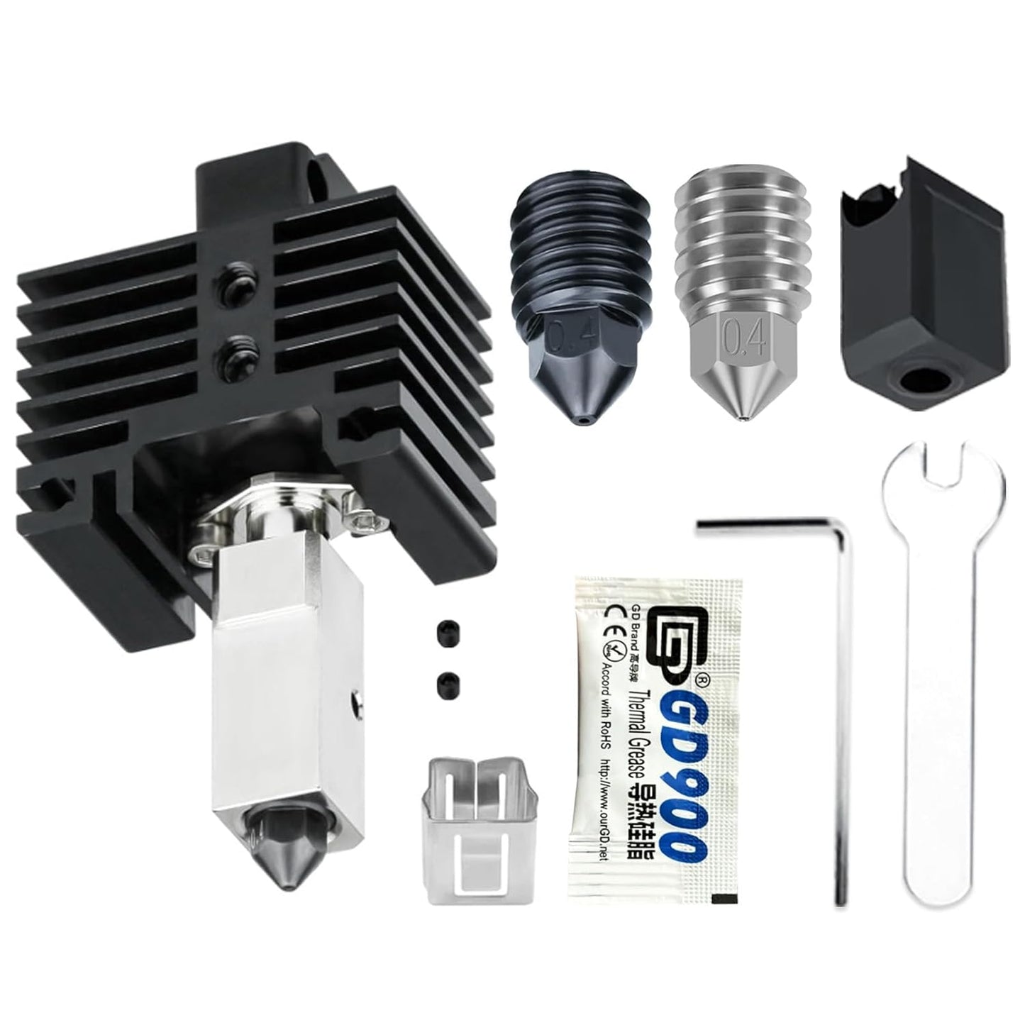 JUUPINE Upgraded Bambu Labs hotend Kit for Bambu Lab X1/X1C/P1P/P1S 3D Printer,500℃ High-Temperature Hardened Steel 0.4mm Nozzle Assembly Kit, Compatible with Bambu Labs X1/P1P Series