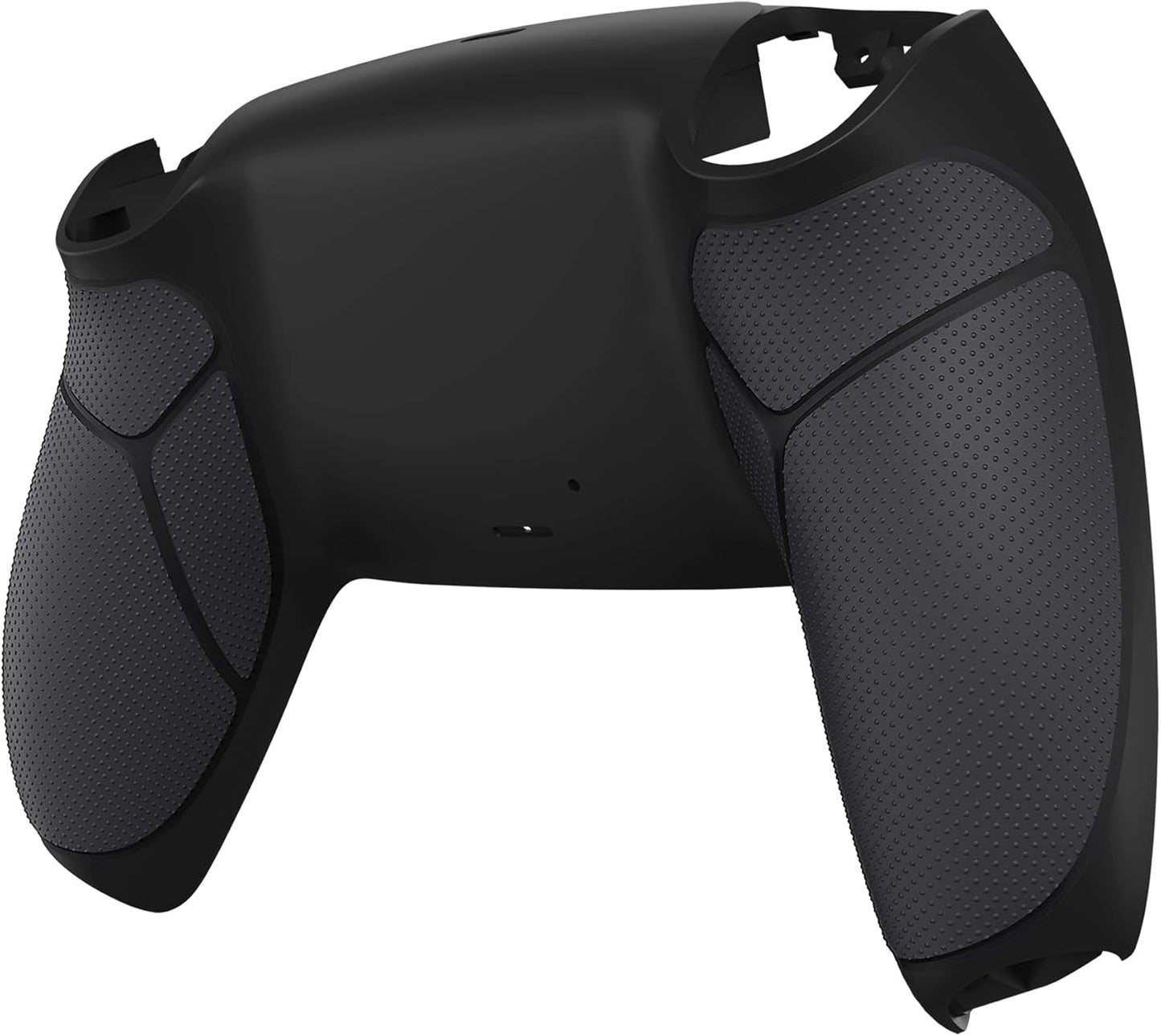 eXtremeRate Black Performance Rubberized Grip Custom Back Plate Bottom Shell Compatible with ps5 Controller, Replacement Back Shell Cover Compatible with ps5 Controller