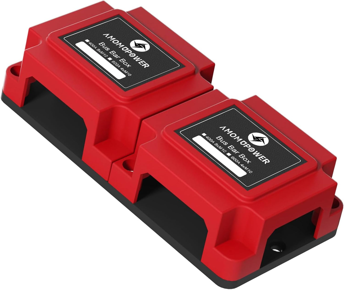 400A Bus Bar 8 M10 (3/8 inch) Terminal Studs Modular Design Tin Plated Copper Distribution Block Positive Pole Electrical Buss Bars 12-48 V DC with Cover for Trailer Marine Boat Car RV