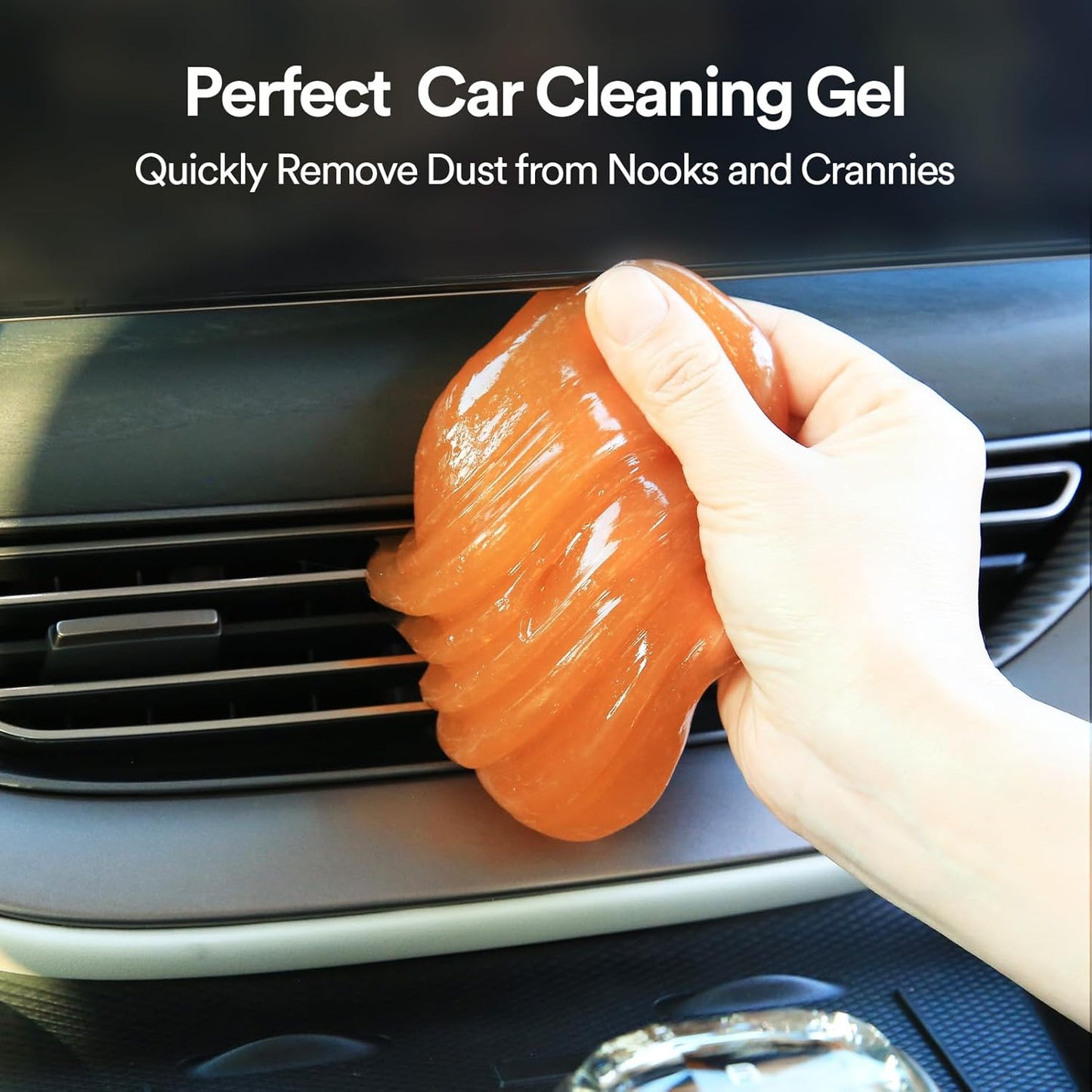 PULIDIKI Car Cleaning Gel for Car Cleaning Putty Car Putty Auto Detailing Tools Car Slime Cleaner Dust Cleaning Gel for Car Interior Cleaner Car Accessories Keyboard Cleaner Orange (4Pack)