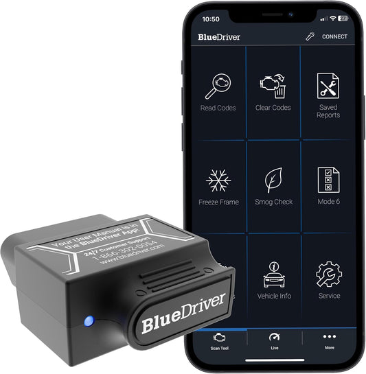 BlueDriver Bluetooth Pro OBDII Scan Tool for iPhone & Android - No Subscription Fee - OBD2 Car Scanner and Code Reader - Diagnose Check Engine, ABS, SRS, Airbag & 7000+ Issues on Vehicles 1996+