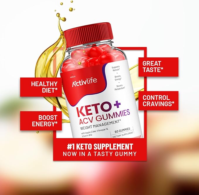 ActivLife Keto ACV Gummies - Active Life Keto Apple Cider Vinegar Gummies, ActivLife Keto + ACV Weight Management Gummies ActiveLife Advanced 1000mg Formula (3 Pack - 180 Gummies)