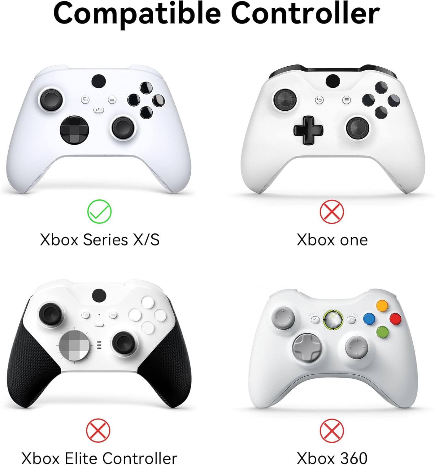 GeekShare Cat Paw Controller Skin Grips Set Anti-Slip Silicone Protective Cover Skin Case Compatible with Xbox Series X Controller with 2 Thumb Grip Caps and 1 Sticker (White)