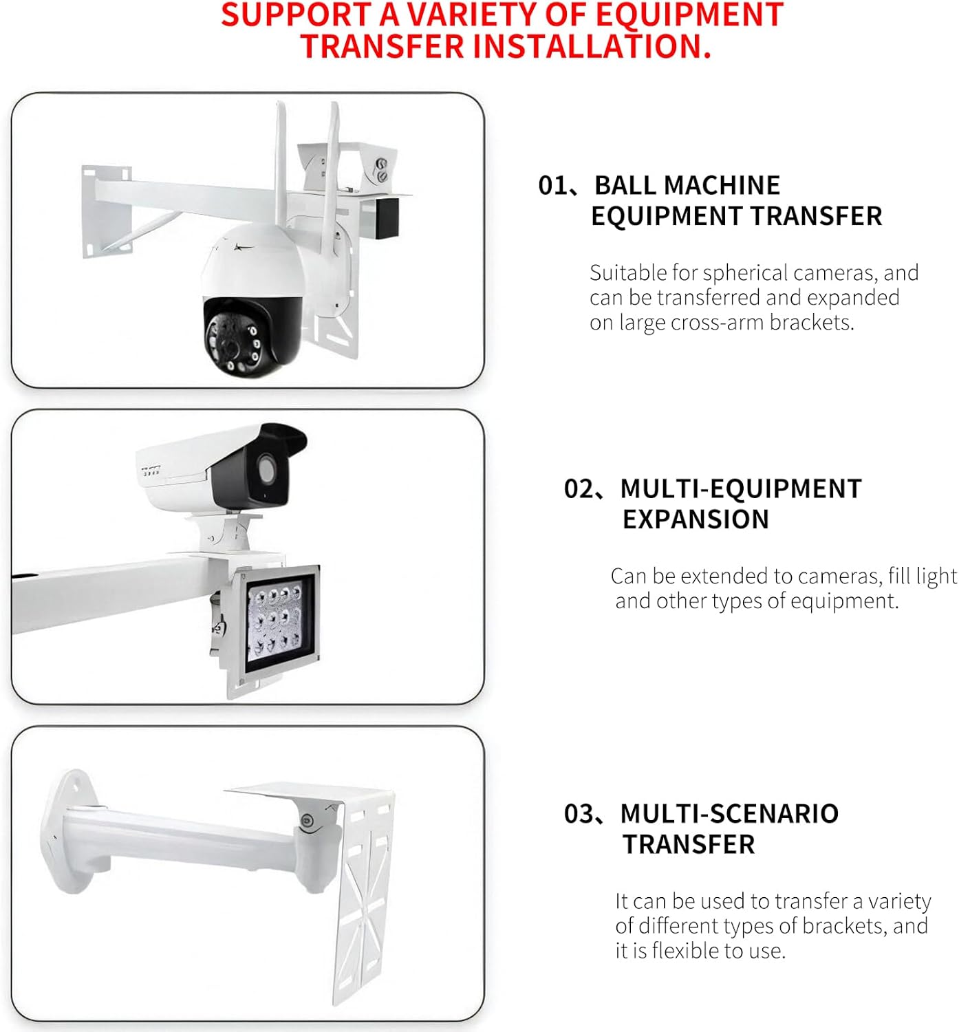 L-Shape Dome Camera Bracket, Wall Ceiling Mount for Security Dome Cameras, Wall Mount,(L-Bracket)