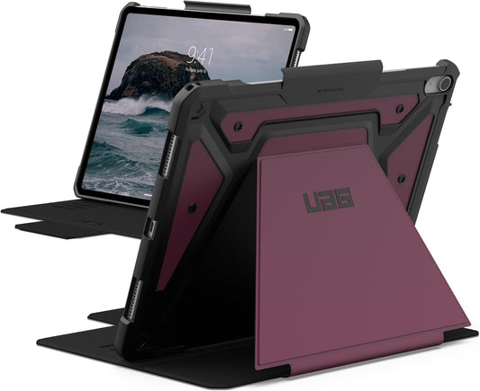 URBAN ARMOR GEAR UAG Designed for iPad Air 13" Case (1st/2nd Gen 2024-2025) M3 A3268 A3269 - Rugged Multi-Angle Viewing Folio Cover with Pencil Holder & Adjustable Stand, Metropolis SE Bordeaux
