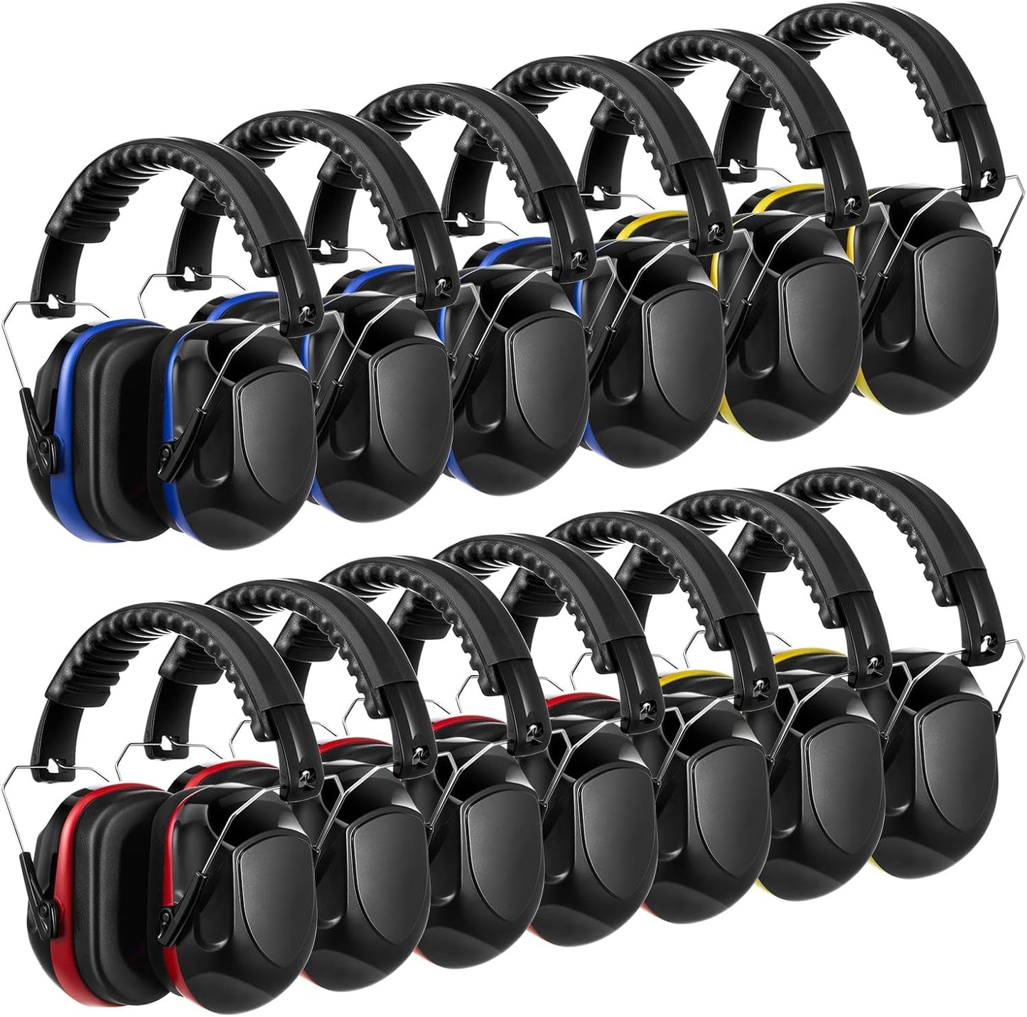 Amylove 12 Pcs Kids Ear Protection Noise Cancelling Headphones Ear Muffs Bulk 27db Adult Noise Reduction Hearing Earmuff(Universal Fit (kids & Adults),Shooting Style,Black Color)