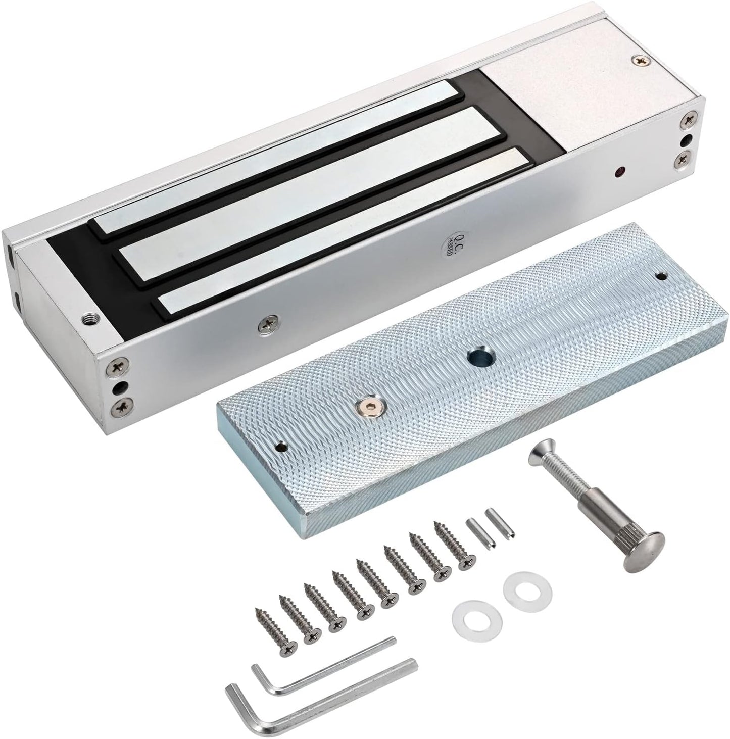 Waterproof Electric Magnetic Fingerprint Door Access Control Kit - 1200 lb Holding Force, RFID Keypad/Reader, 5 ID Cards, 110V Power Supply & Metal Exit Button - Secure Lock System (K5EM-1200LB KIt)