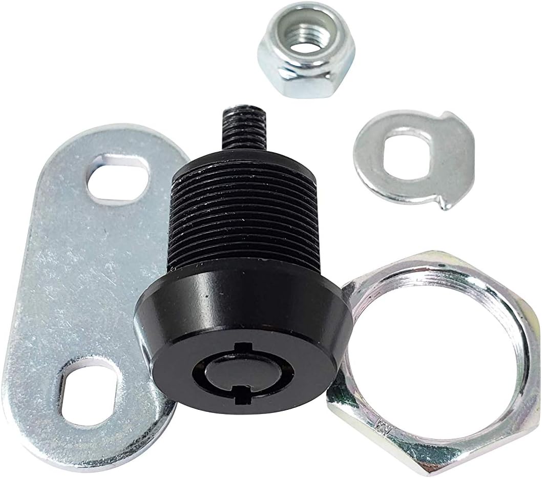 Admiral Locks Tubular Cam Lock, Keyed Alike Removable Key RV Compartment Storage Lock Cabinet Locks (Black Pack of 5, 5/8" 180°)