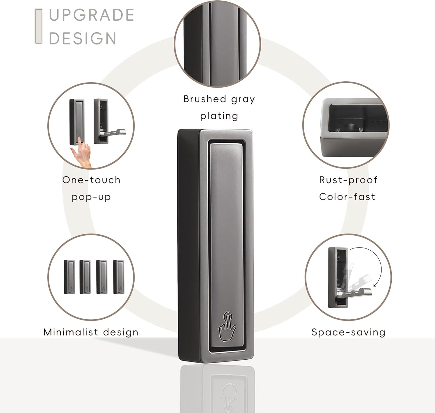 Folding Wall Hooks,4 Pack Rustproof Zinc Alloy Folding Coat Hooks,Heavy Duty Foldable Gold Wall Hooks for Hanging Clothes,Hat,Towel,Bathrobe,Key,Bag,Backpack (Gray)