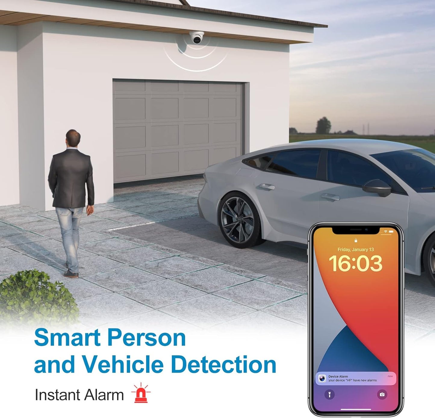 Anpviz 8CH 4K PoE Security Camera System, 6pcs 8MP Wired PoE IP Cameras with Person Vehicle Detection, Smart Dual Light Color Night Vision, 4K/8MP 8CH NVR with 2TB HDD for Business Home (U Series)