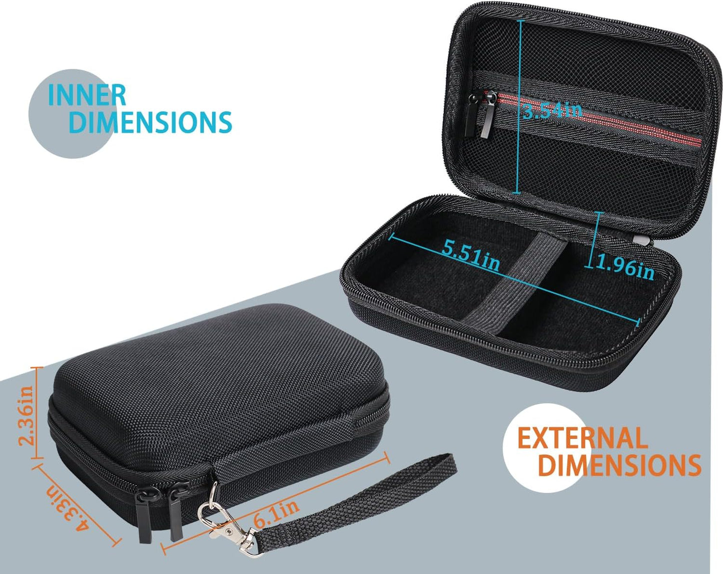 Labels Printer Case Compatible with Nelko P21/TYPONOS P21/Niimbot D11/Phomemo D30 D35/JADENS D11/ORGBRO X1 X3 S001 Label Maker Machine, Mesh Pocket for Label Printer Tape Accessories