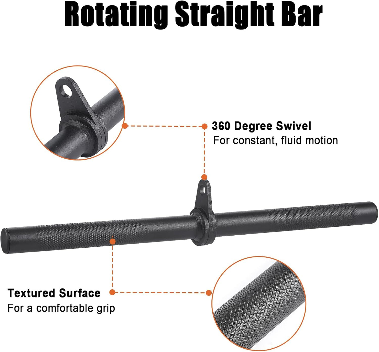 SERTT Workout Cable Machine Attachment for Home Gym, LAT Pulldown Attachments, Cable Accessories for Weight Training, Straight Pull Down Bar, Tricep Rope, Double D Row Handle, V-Shaped Bar